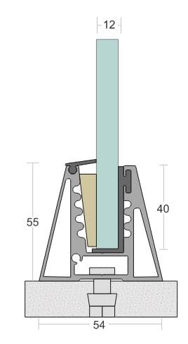 SD 23 Continuous Profile System Aluminum Glass Railing Base Profile for Balcony and Staircase, Indoor and Outdoor Top Mount Design, Durable Finish, Easy Installation for Modern Projects